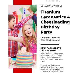 Titanium Gymnastics and Cheerleading Birthday Parties