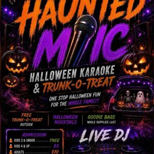 Studio 92 Event Lounge: Kids Halloween Karaoke & Trunk-o-Treat